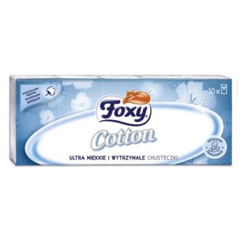 Foxy, Cotton Chusteczki ultra miękkie, 10 sztuk