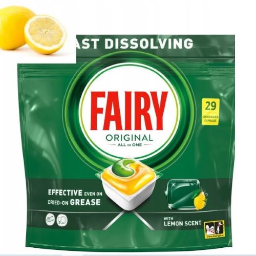 FAIRY ORIGINAL KAPSUŁKI DO ZMYWARKI ALL IN ONE, 29 TABLETEK LEMON