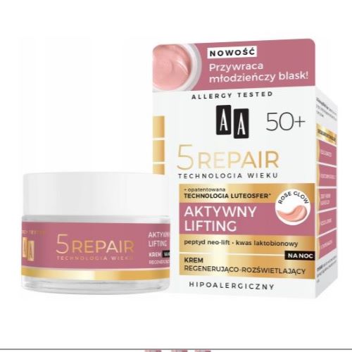 AA TECHNOLOGIA WIEKU 5Repair aktywny lifting krem na noc 50ml  50+