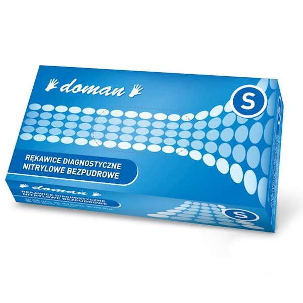 DOMAN Rękawice nitryl.100 S nieb.