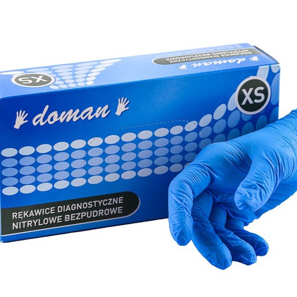 Rękawice nitryl/100/XS nieb.