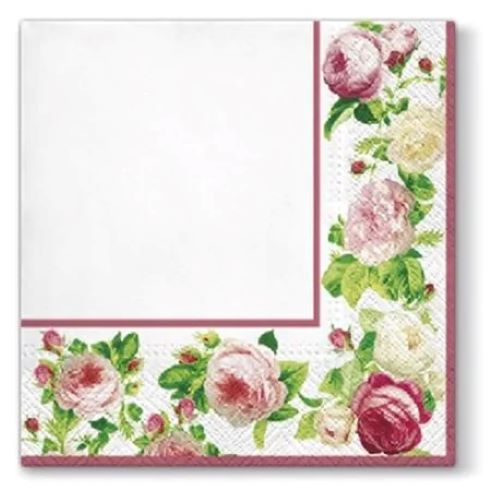 PAW 20SZT 33X33 SERWETKI ROSY FRAME GOLD/163