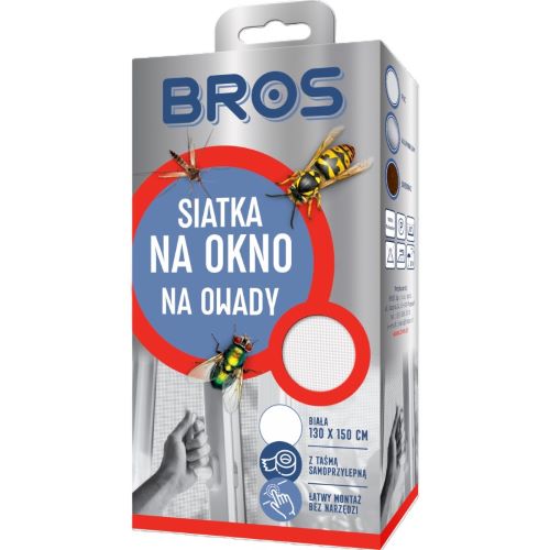 BROS - siatka na okno 130x150 biała