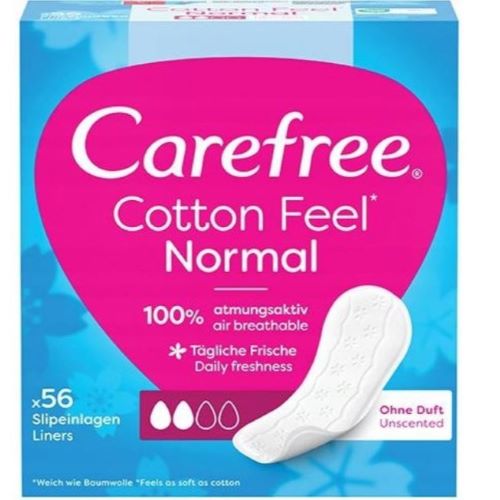 CAREFREE Cotton Feel Normal wkładki higieniczne nieperfumowane 56sztuk