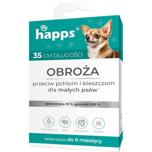 HAPPS obroża p/pchłom/kleszczom małe psy