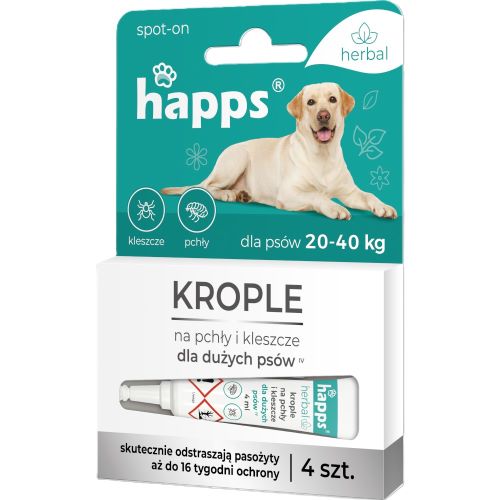 HAPPS krople p/pchłom/kleszcz. 20-40kg