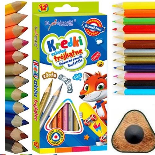 Kredki trójkątne 12k.ołówkowe Bambino