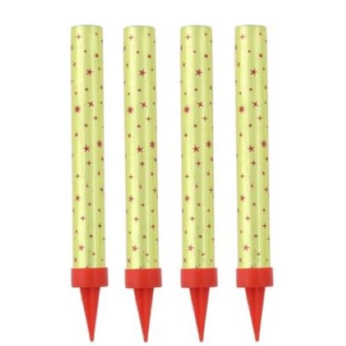 Fontanny tortowe - złote, gwiazdki, 12 cm, 4 szt.