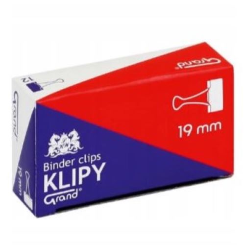 Klipsy biurowe 19mm (3/4 cala) 12szt GRAND 110-1092