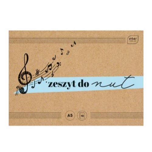 Zeszyt do nut A5 16k do Muzyki pięciolinia INTERDRUK muzyka