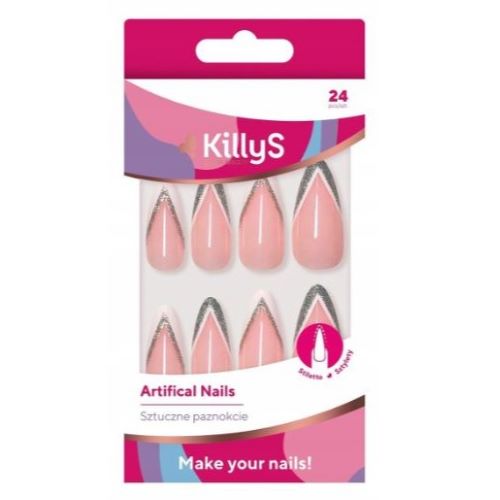 KILLYS paznokcie Silver French 24 szt.