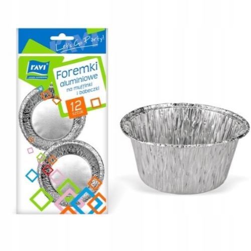 FOREMKI ALUMINIOWE NA MUFFINKI BABECZKI RAVI 12SZT