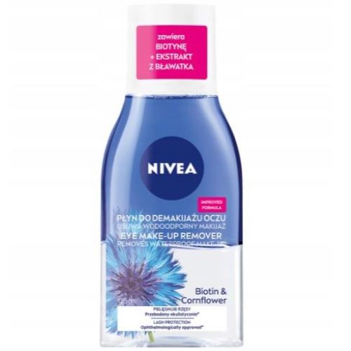 NIVEA Dwufazowy płyn do demakijażu oczu z biotyną i bławatkiem 125ml