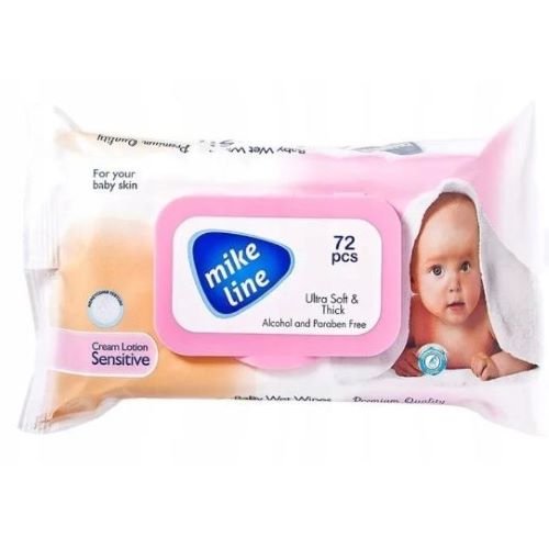 Mike Line Baby Sensitive chusteczki nawilżane z balsamem 72sztuki