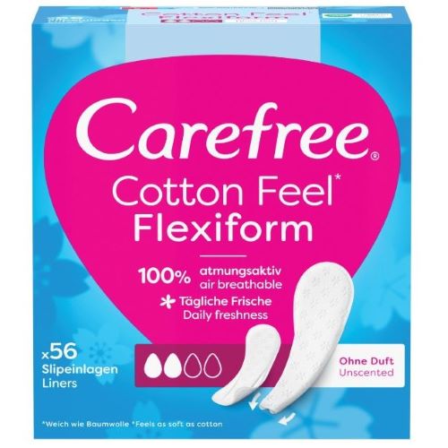 CAREFREE COTTON feel FLEXIFORM bezzapachowe 56sztuk