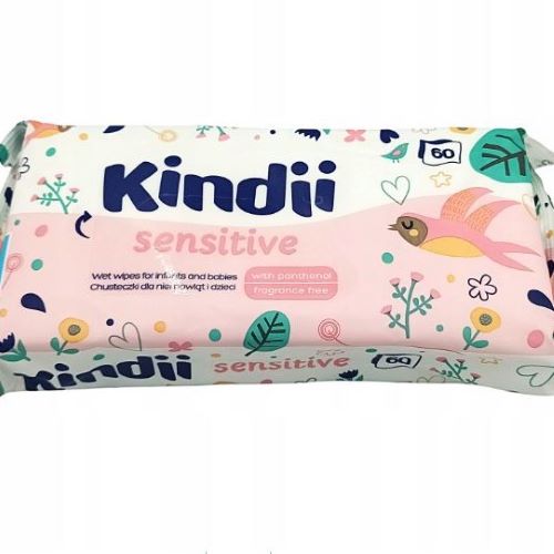 KINDII DELIKATNE CHUSTECZKI NAWILŻANE DLA DZIECI SENSITIVE 60 SZT.