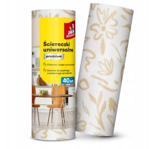 Jan Niezbędny PREMIUM ściereczki uniwersalne chłonne wytrzymałe rolka 40szt