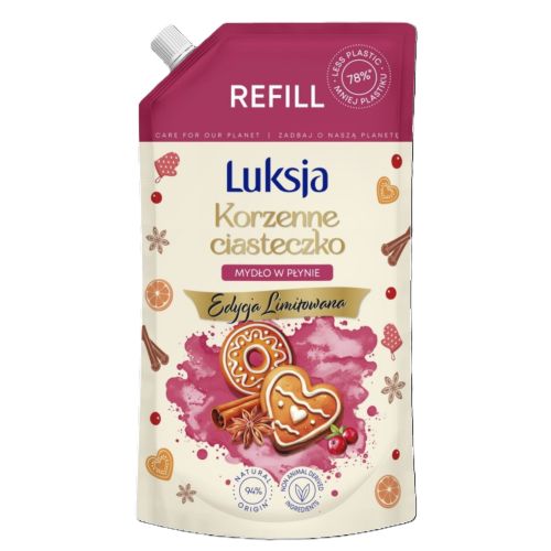 LUKSJA MYDŁO W PŁYNIE 900ML ZAPAS KORZENNE CIASTECZKO