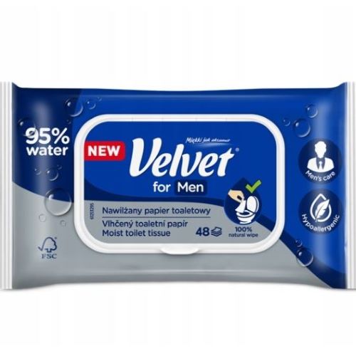 Velvet Nawilżany papier toaletowy dla mężczyzn 48 listków papieru