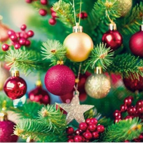 Paw Decor Serwetki Boże Narodzenie Dekoracje na Choince 33x33cm 20 Szt