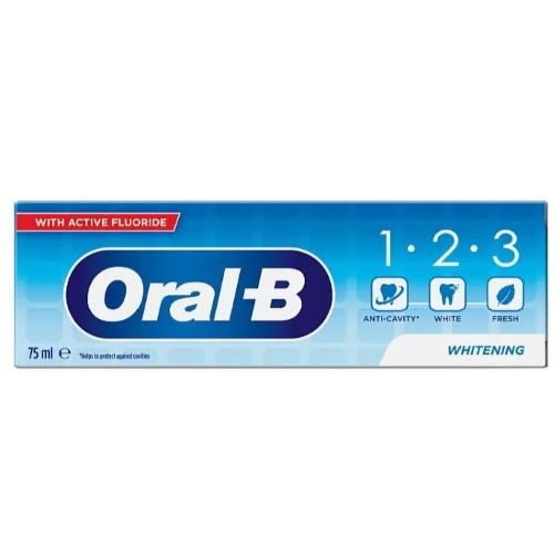 ORAL B PASTA  1-2-3 WHITENING 75 ml wybielająca z aktywnym fluorem