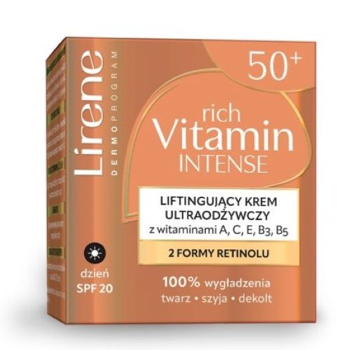 Lirene krem odżywczy z witaminami A,C,E,B3,B5 na dzień SPF 20 50 ml
