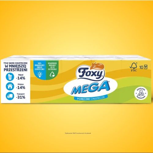 FOXY MEGA CHUSTECZKI HIGIENICZNE - kompaktowo składane10paczek