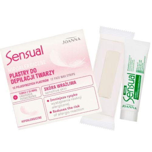 JOANNA hipoalergiczne plastry do depilacji twarzy, 12 szt.