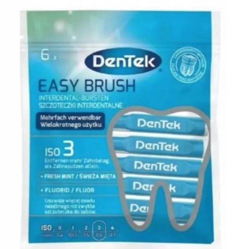 DENTEK EASY BRUSH - Szczoteczki międzyzębowe rozmiar 3  6sztuk
