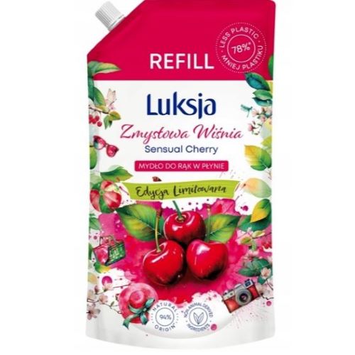 LUKSJA Mydło w płynie Zmysłowa Wiśnia Zapas 900ml