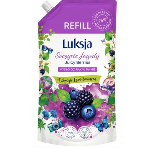 LUKSJA Mydło w Płynie Soczyste Jagody 900 ml (refill)