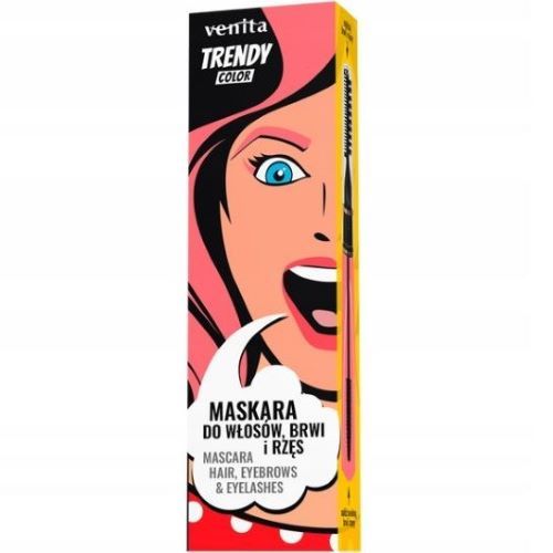 VENITA Trendy Color maskara 3w1 do włosów, brwi i rzęs słodki róż, 15 g