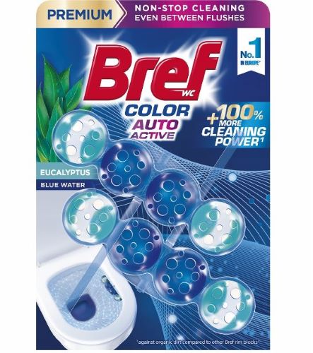 BREF Color Auto Active zawieszka barwiąca do WC Eucalyptus 2x50g